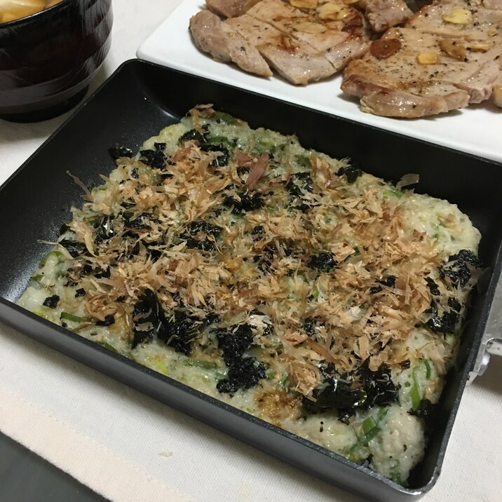 長芋とネギだけふっくらのごま油麺つゆ焼き♡